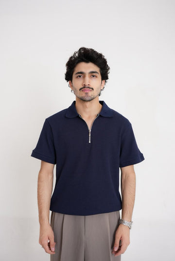 ZIP POLO | NAVY BLUE