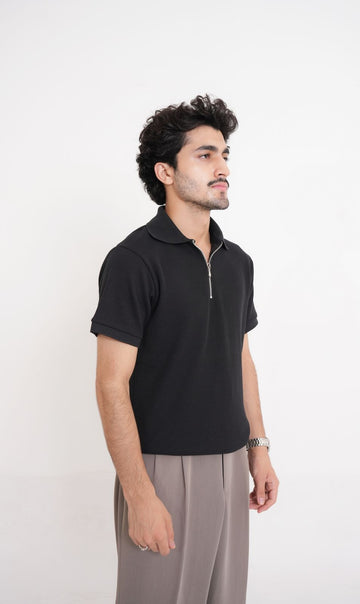 ZIP POLO | BLACK