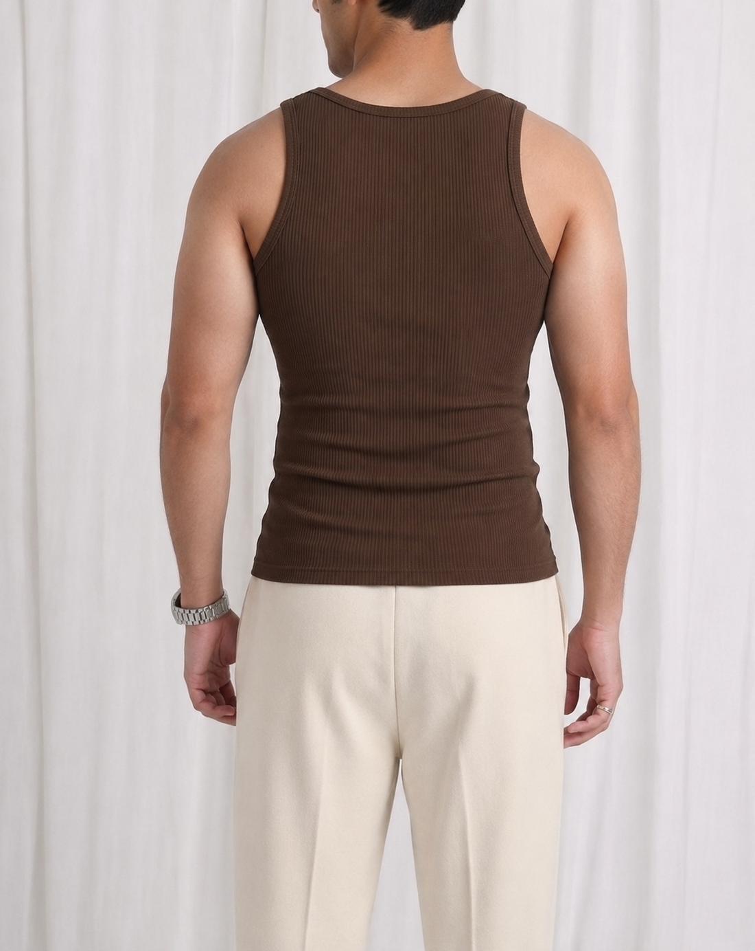 RIBBED TANK TOPS | BROWN