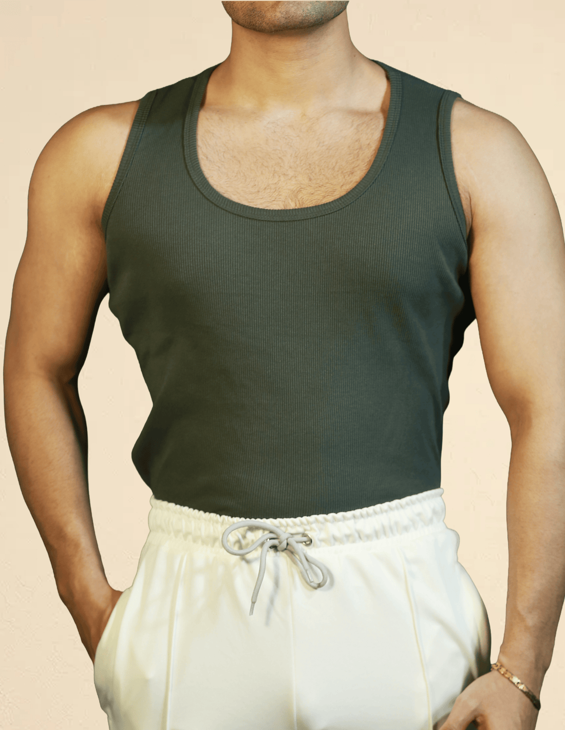 RIBBED TANK TOPS | OLIVE