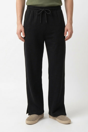 RELAXED WIDE LEG TROUSER | BLACK