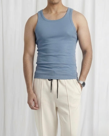 RIBBED TANK TOPS | SKY BLUE