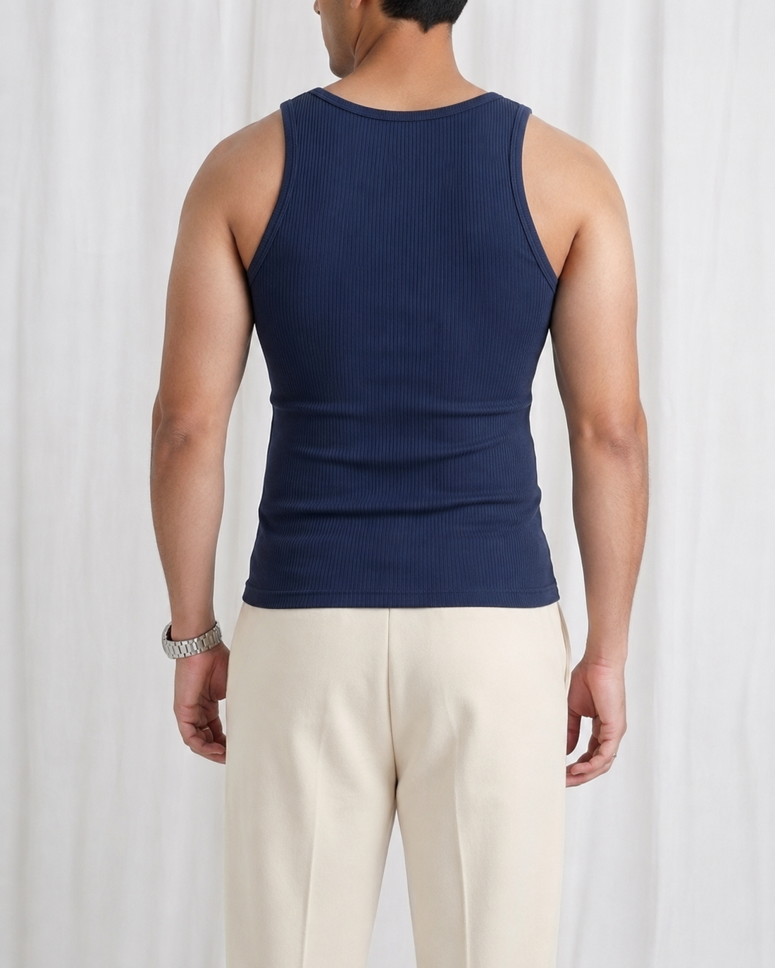 RIBBED TANK TOPS | NAVY BLUE