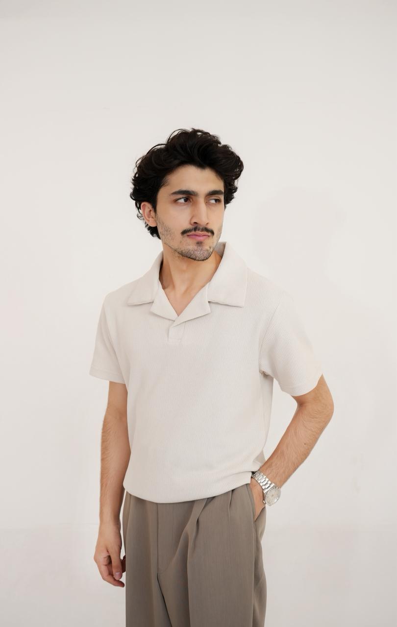 COURT-COLLAR POLO | OFF WHITE