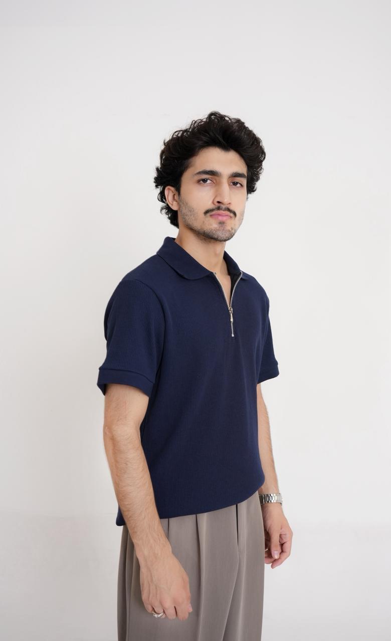 ZIP POLO | NAVY BLUE
